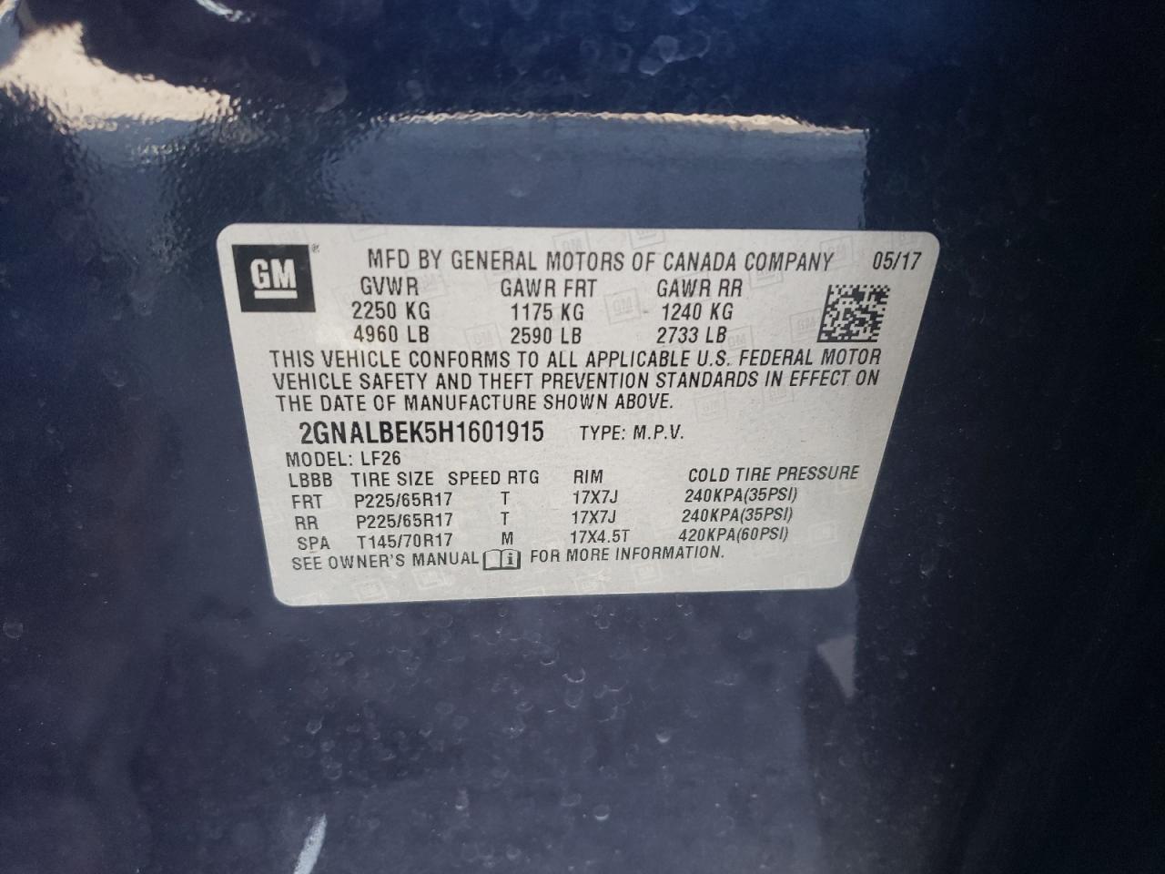 2017 CHEVROLET EQUINOX