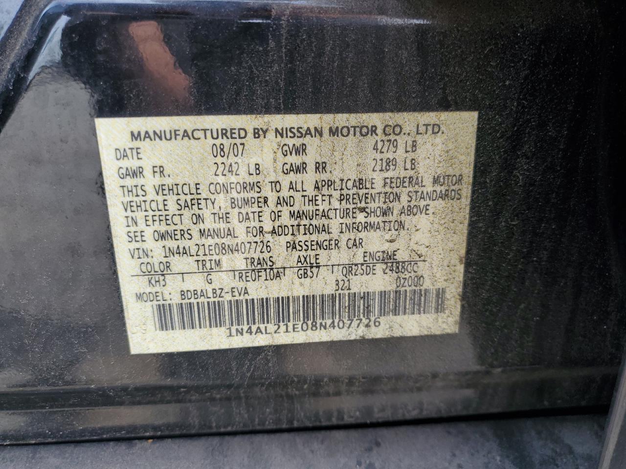 2008 NISSAN ALTIMA