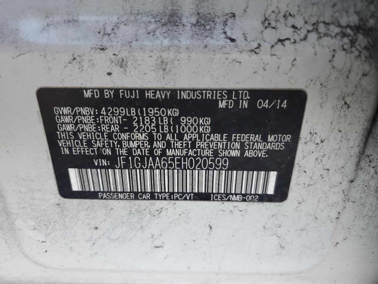 2014 SUBARU IMPREZA