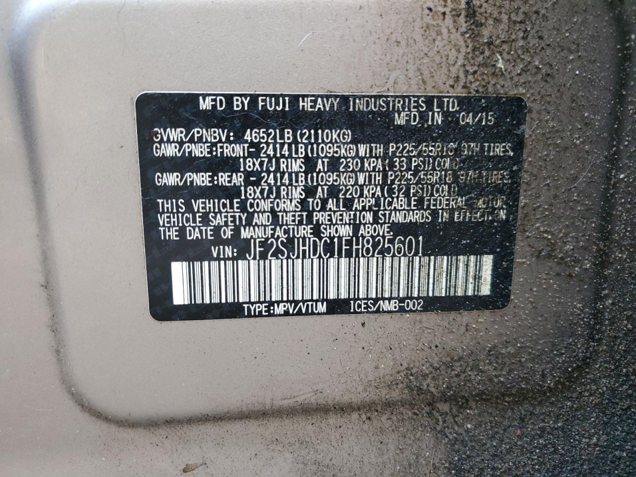 2015 SUBARU FORESTER