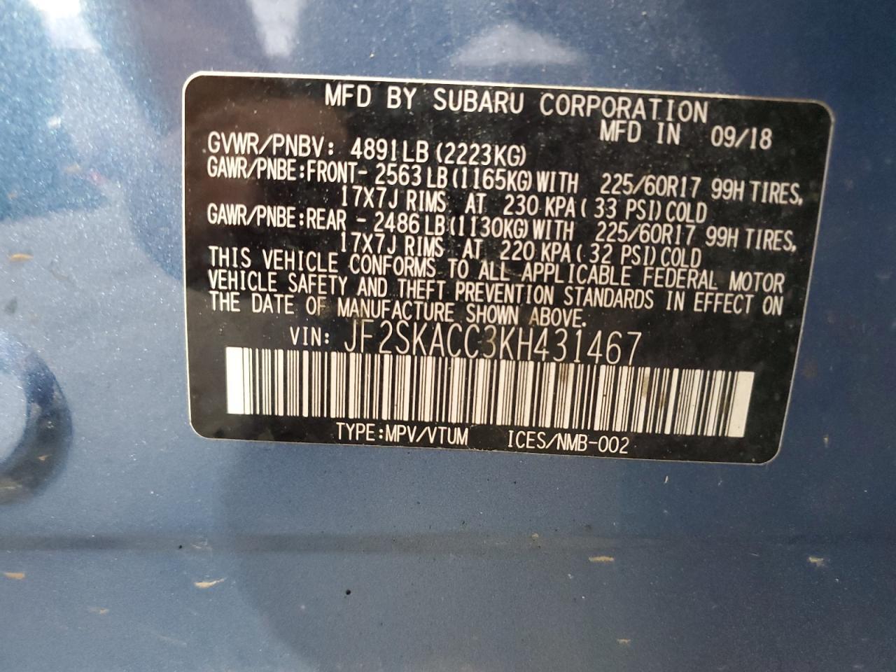 2019 SUBARU FORESTER