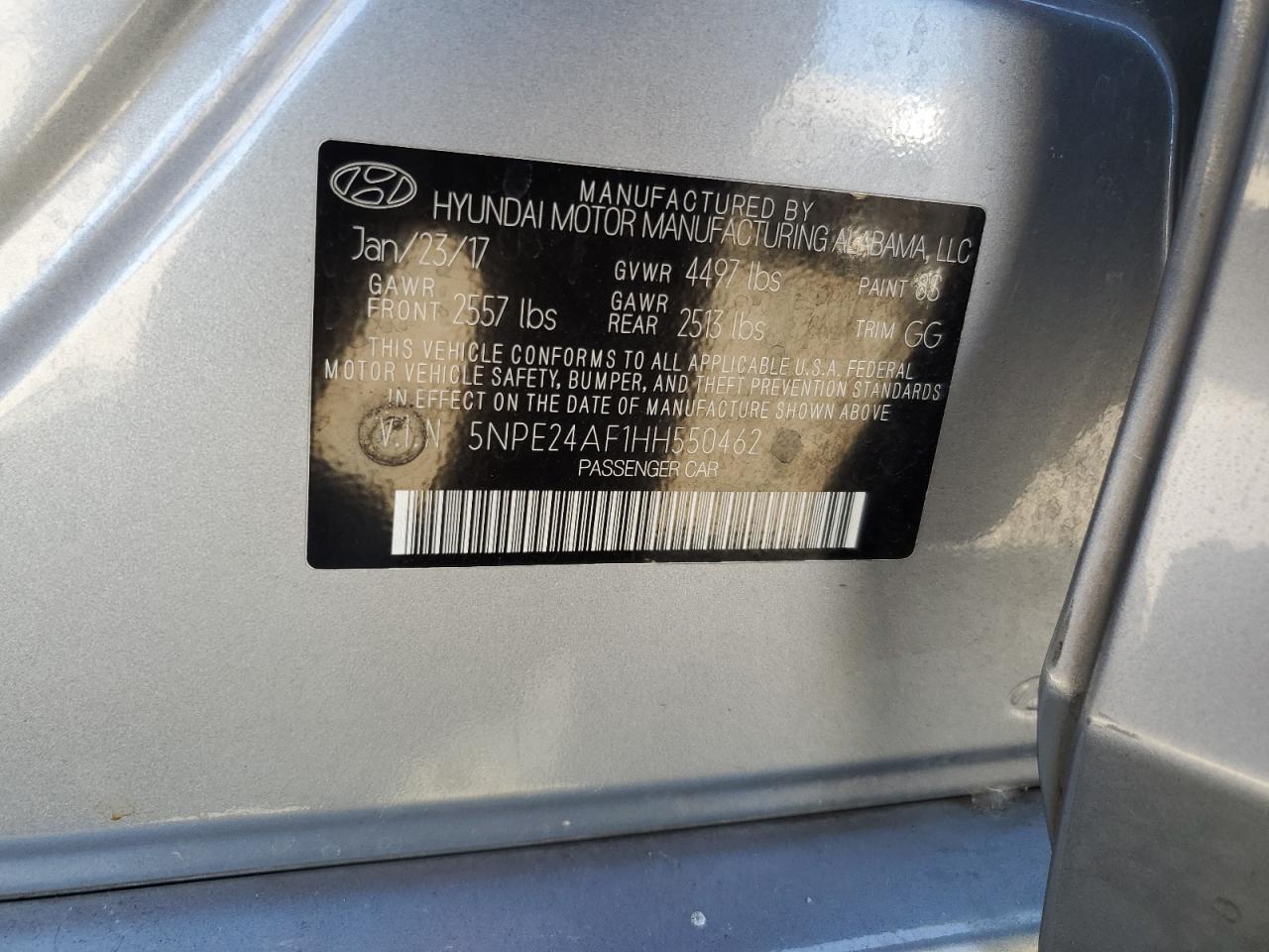2017 HYUNDAI SONATA