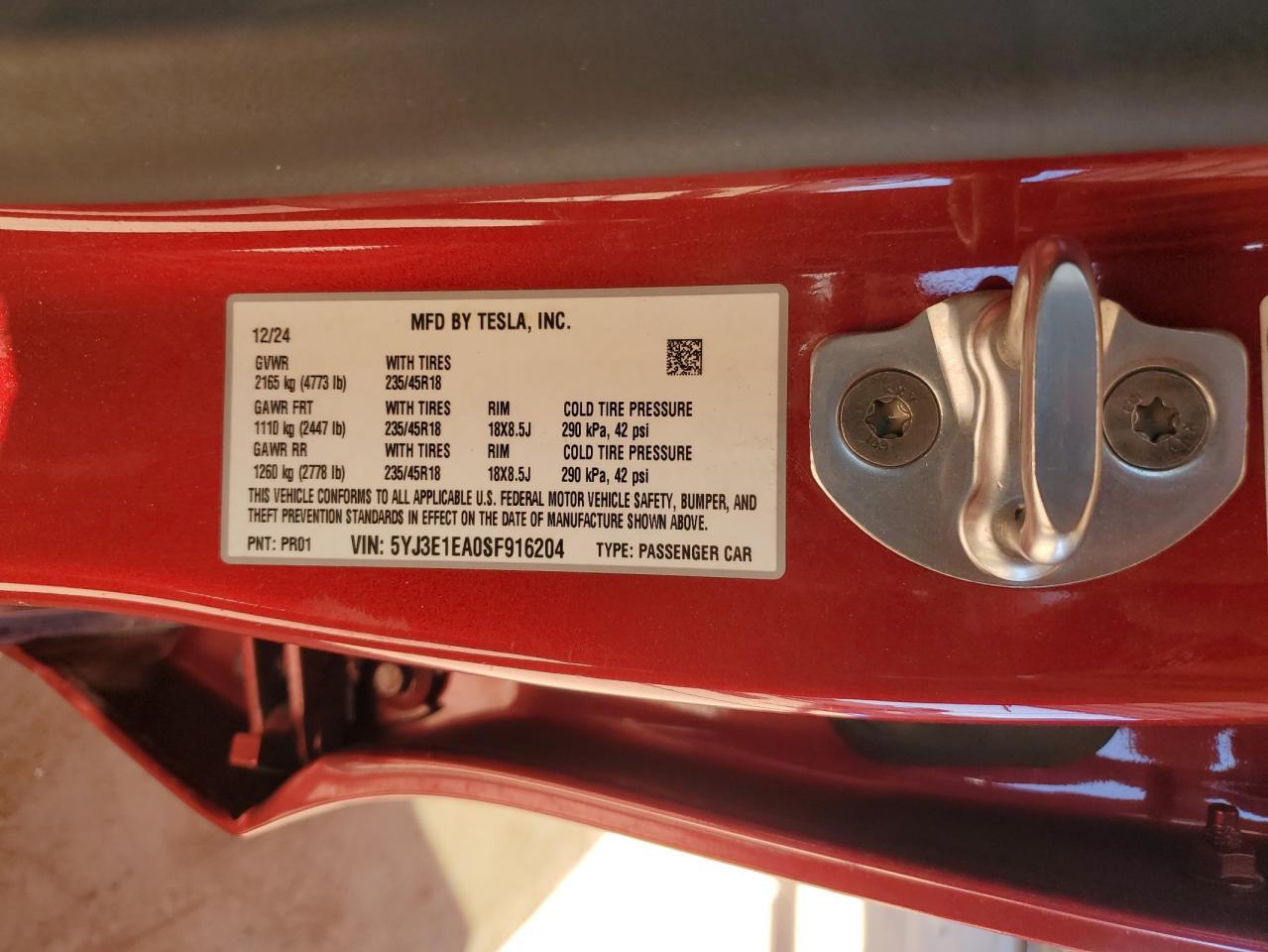 2025 TESLA MODEL 3