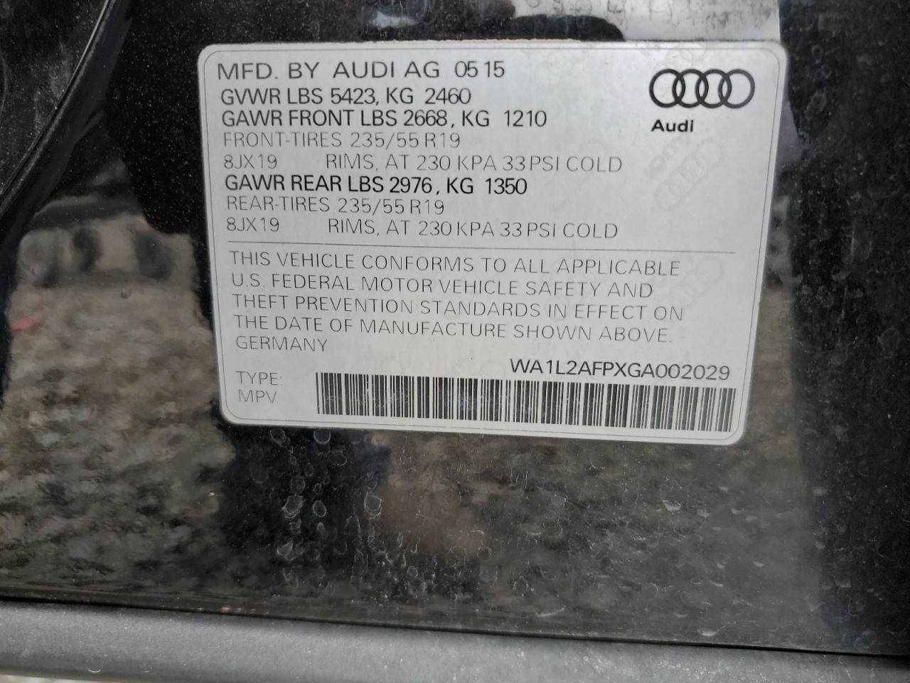 2016 AUDI Q5