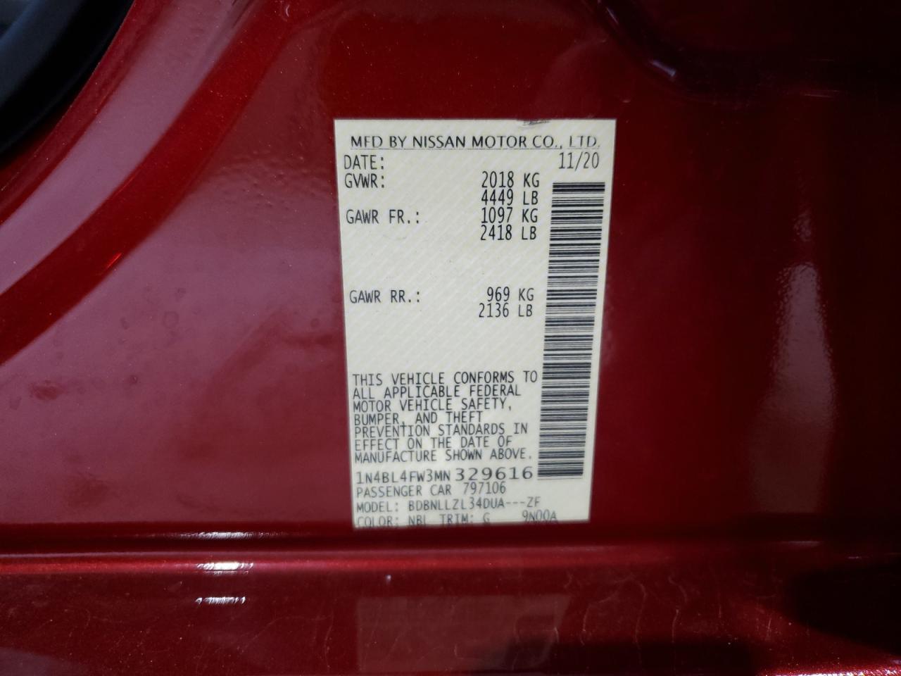 2021 NISSAN ALTIMA