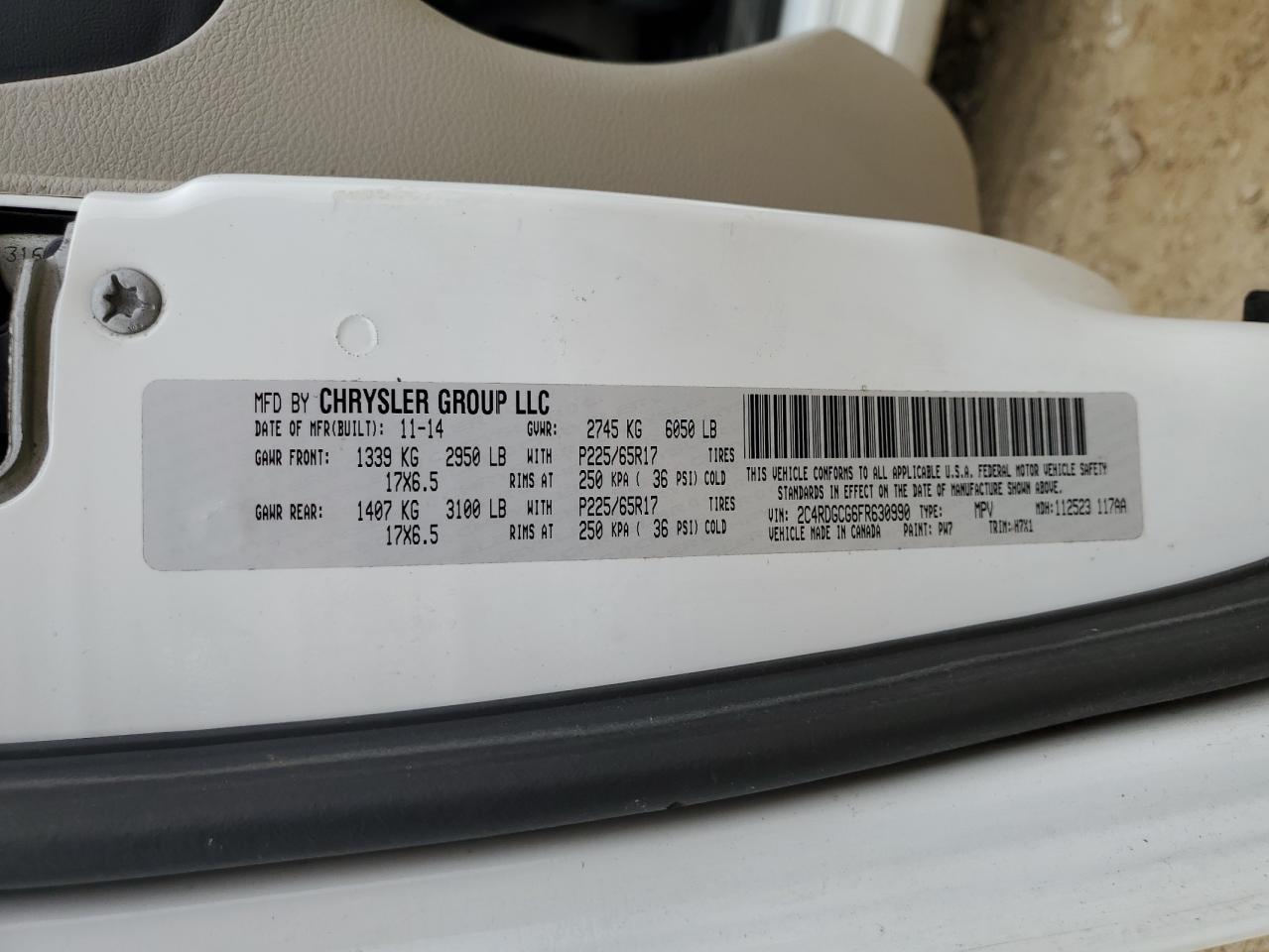 2015 DODGE GRAND CARAVAN