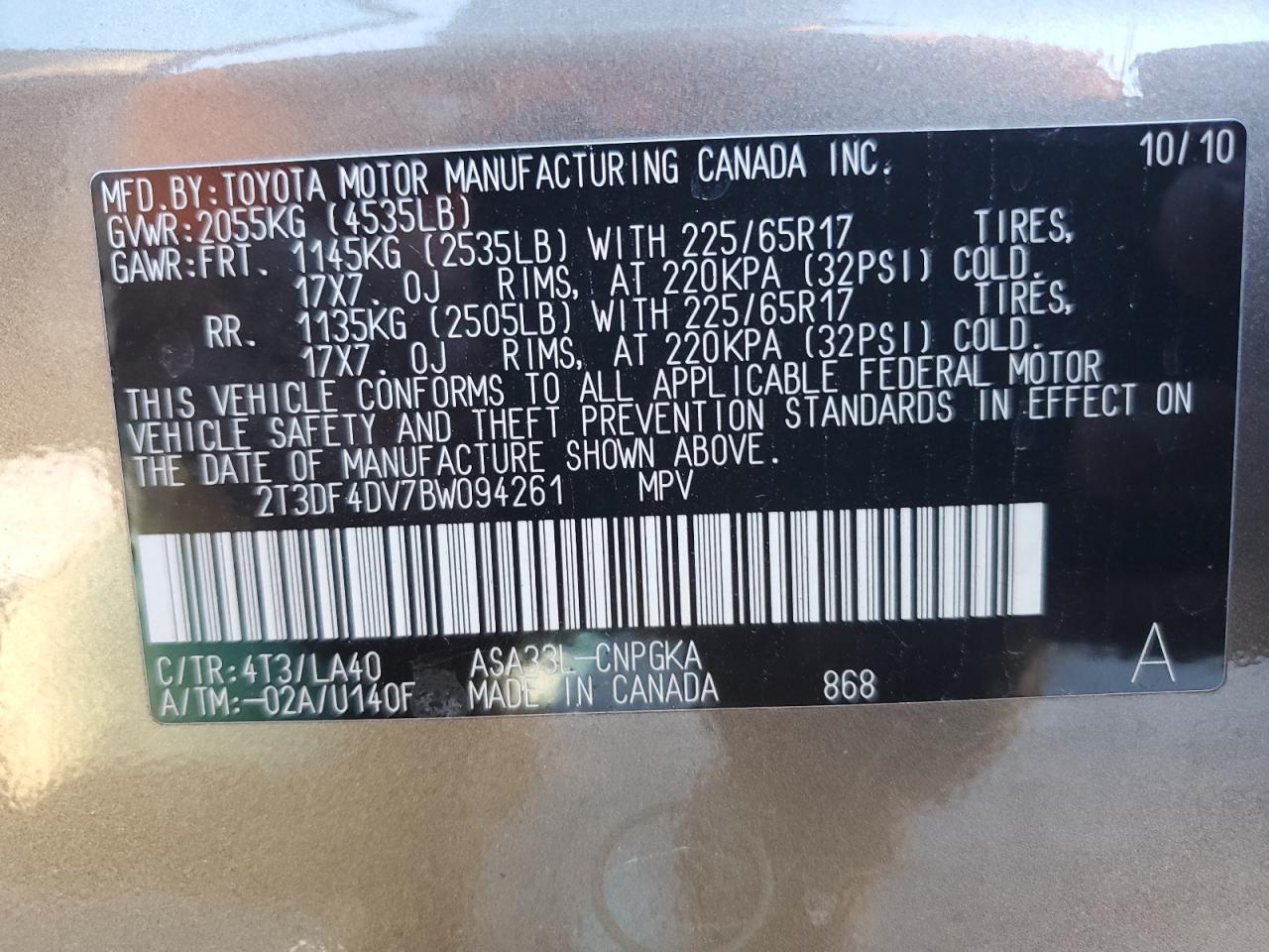 2011 TOYOTA RAV4