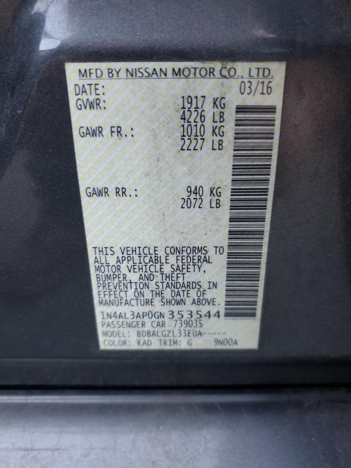 2016 NISSAN ALTIMA