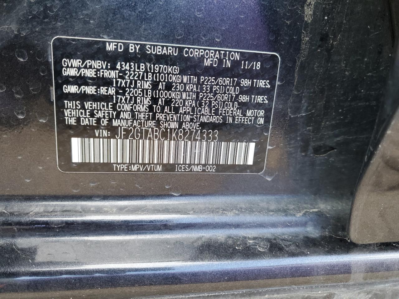 2019 SUBARU Crosstrek