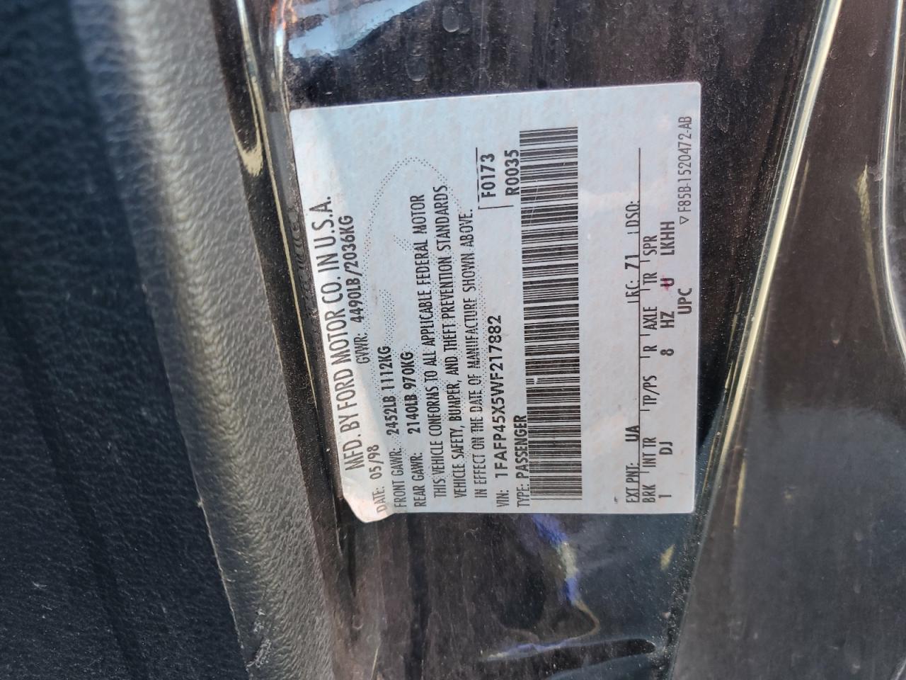 1998 FORD MUSTANG
