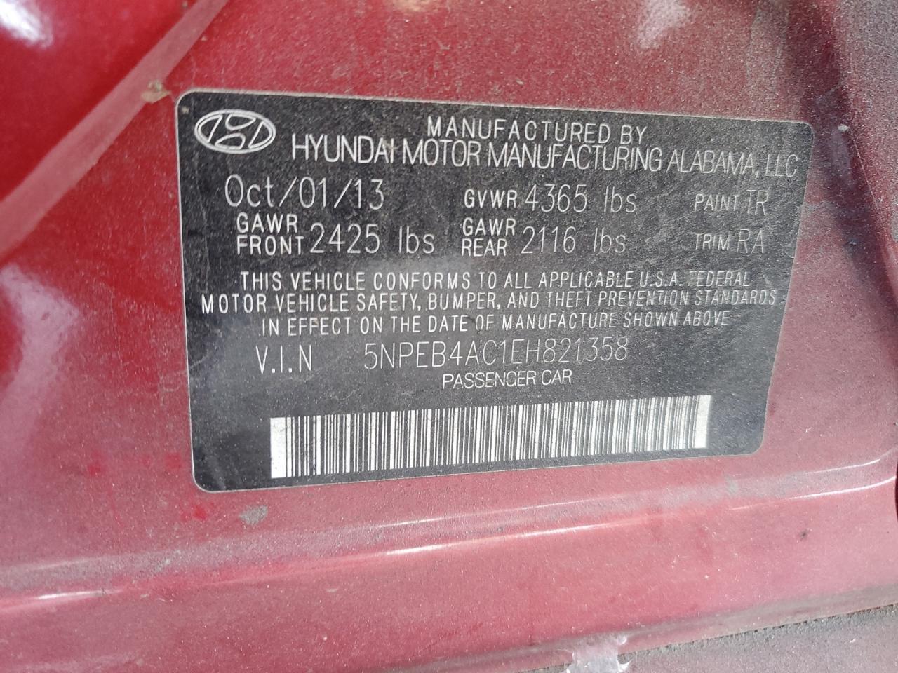 2014 HYUNDAI SONATA