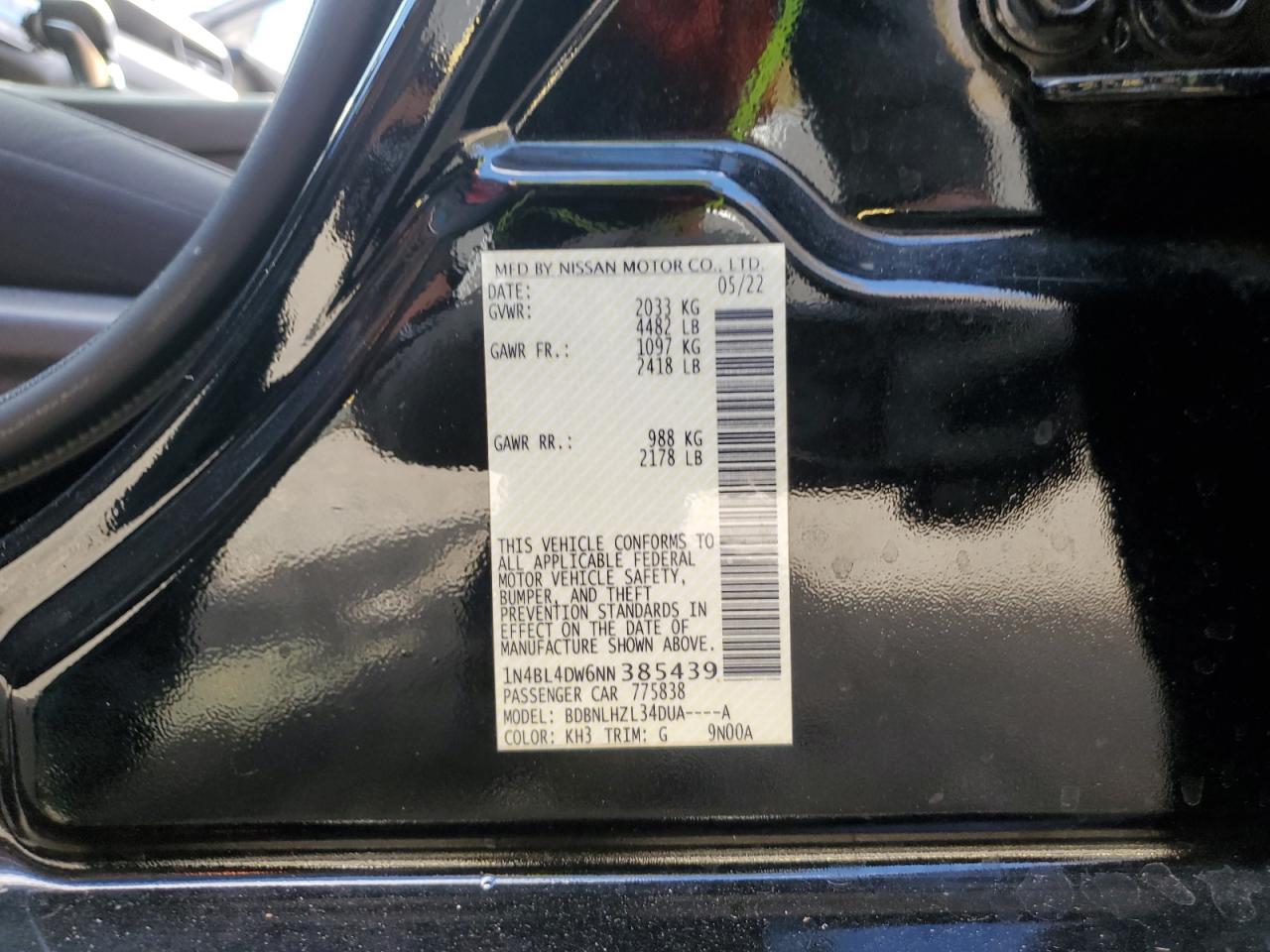 2022 NISSAN ALTIMA