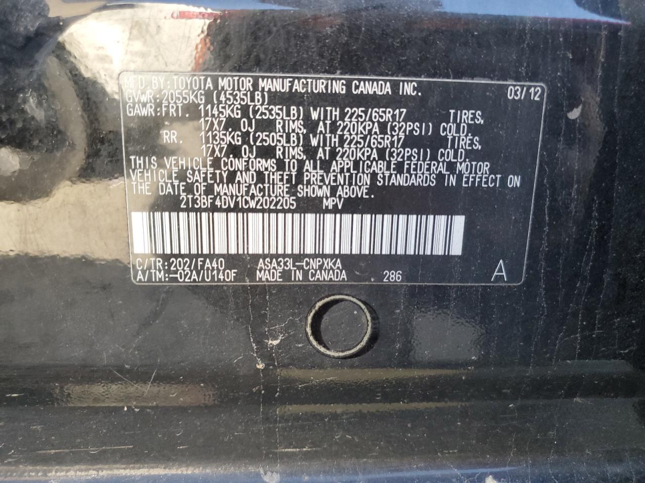 2012 TOYOTA RAV4