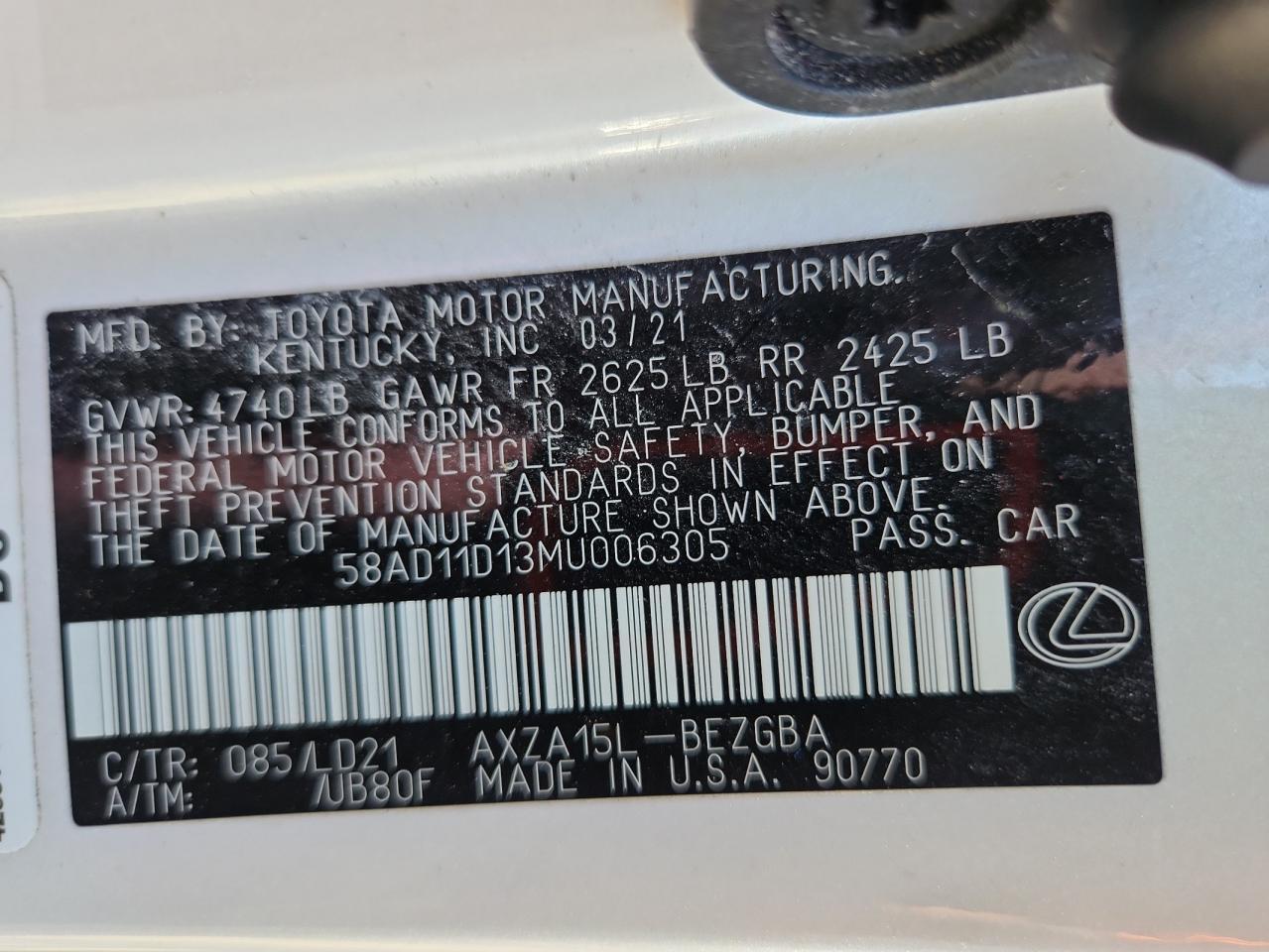 2021 LEXUS Es