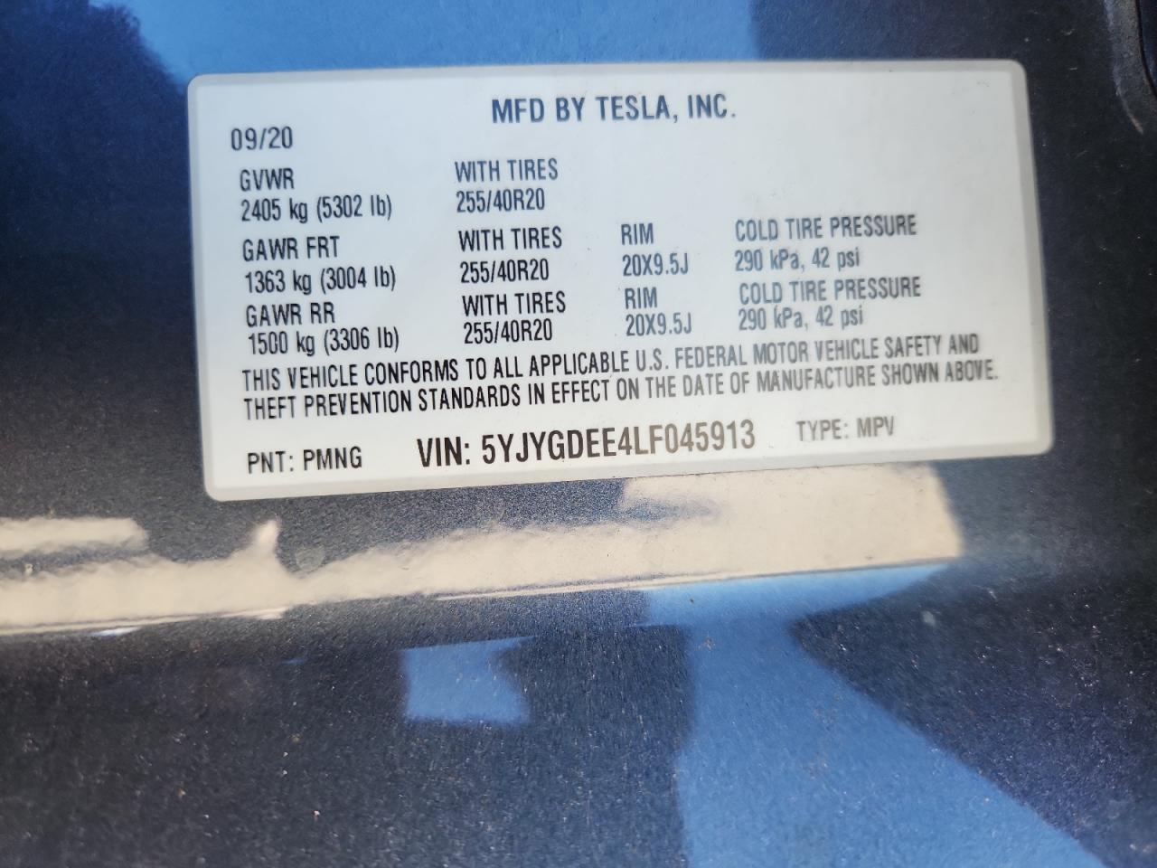 2020 TESLA MODEL Y