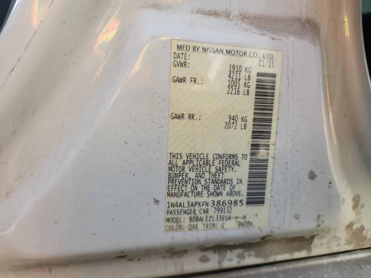 2015 NISSAN ALTIMA