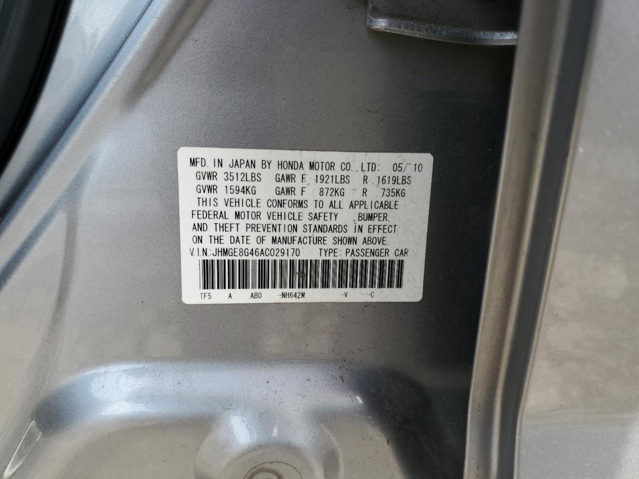 2010 HONDA FIT