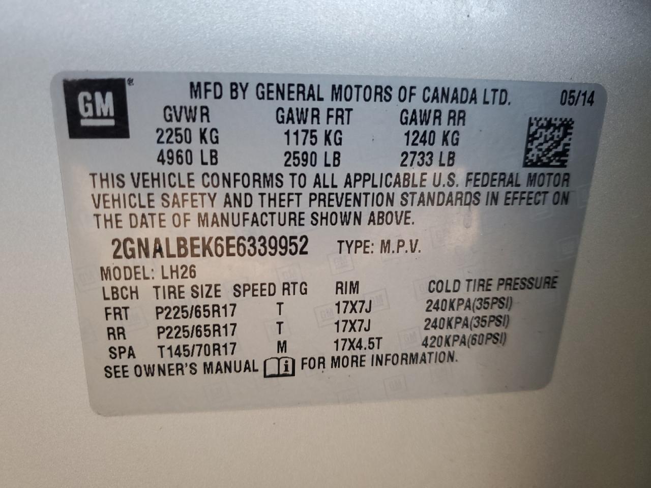 2014 CHEVROLET EQUINOX