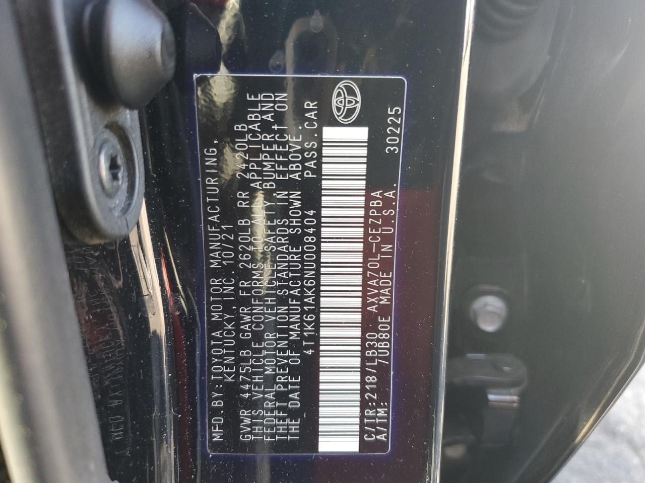 2022 TOYOTA CAMRY