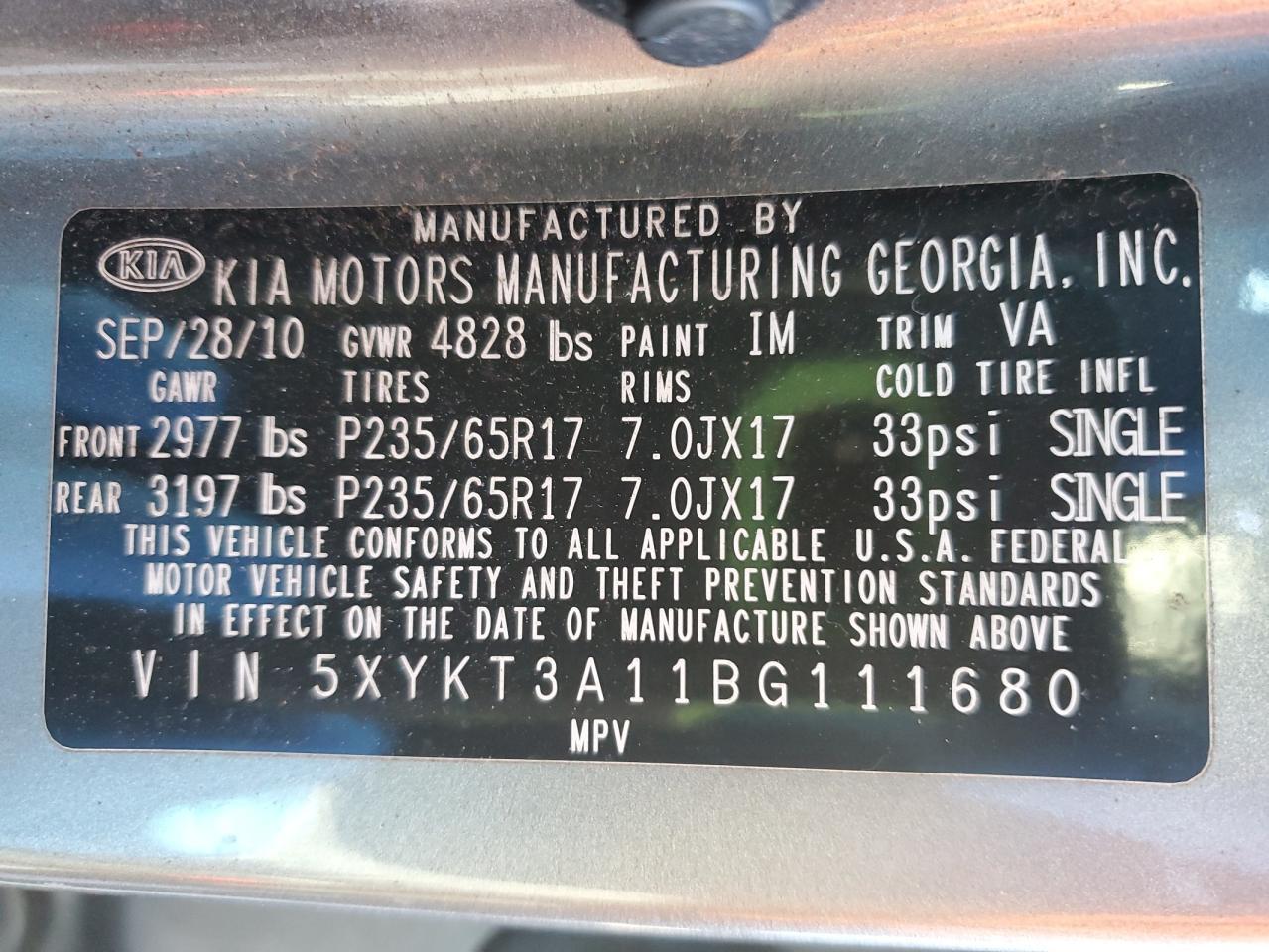 2011 KIA SORENTO