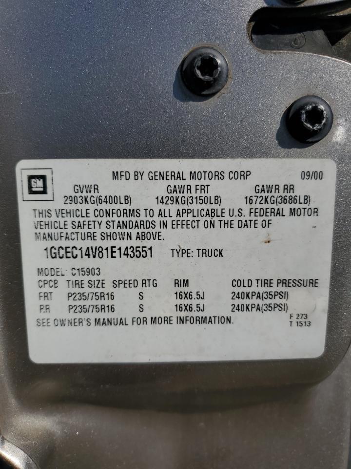 2001 CHEVROLET SILVERADO 1500