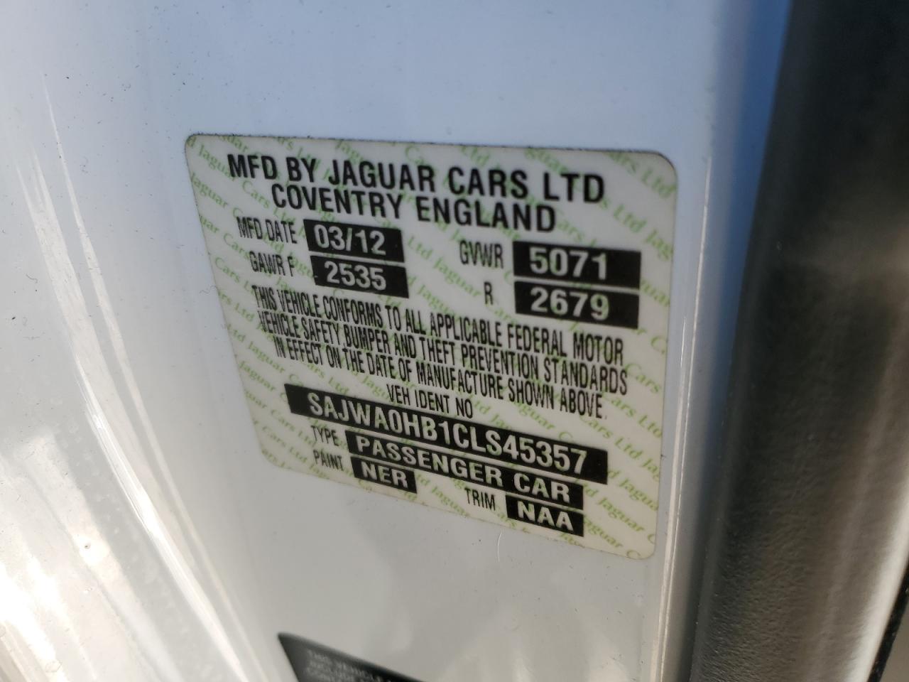 2012 JAGUAR XF