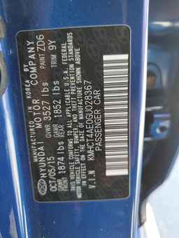 2016 HYUNDAI ACCENT