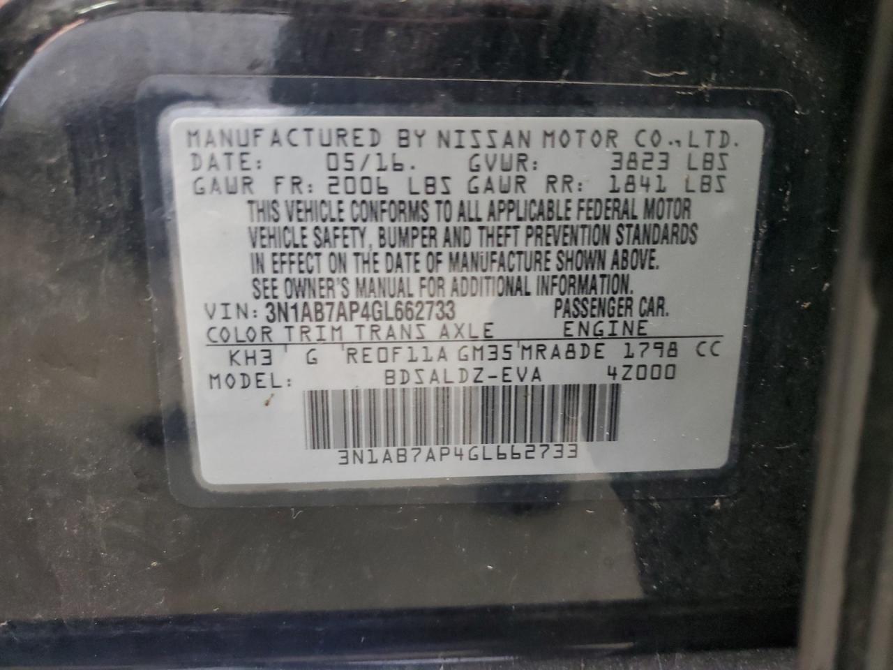 2016 NISSAN SENTRA