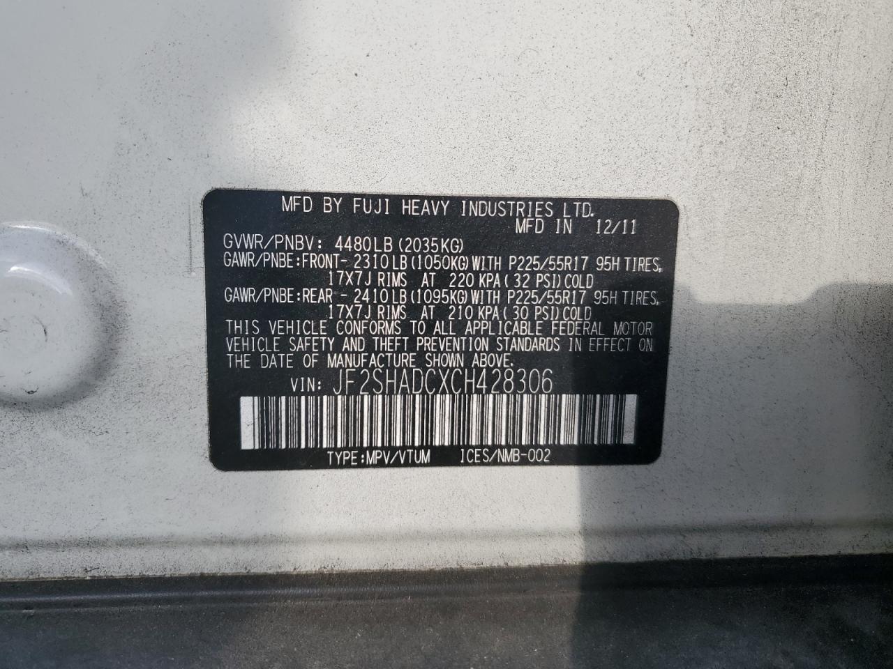 2012 Suba Forester 2.5x Premium