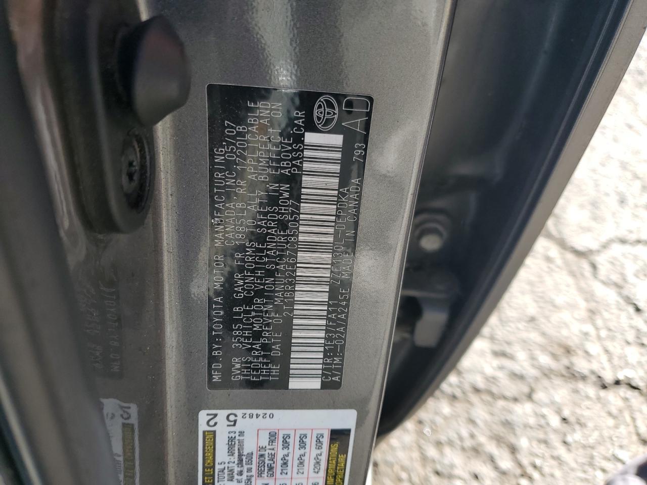 2007 TOYOTA COROLLA