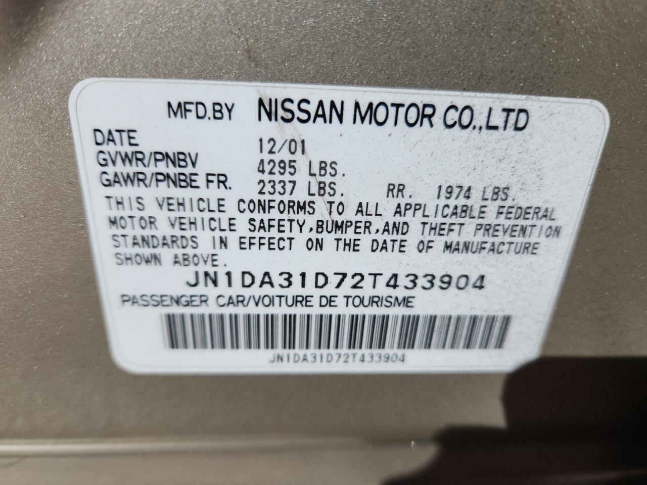 2002 NISSAN Maxima
