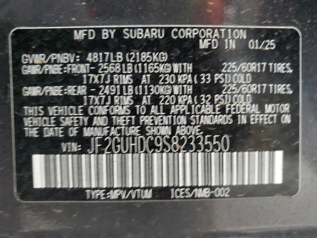 2025 SUBARU Crosstrek