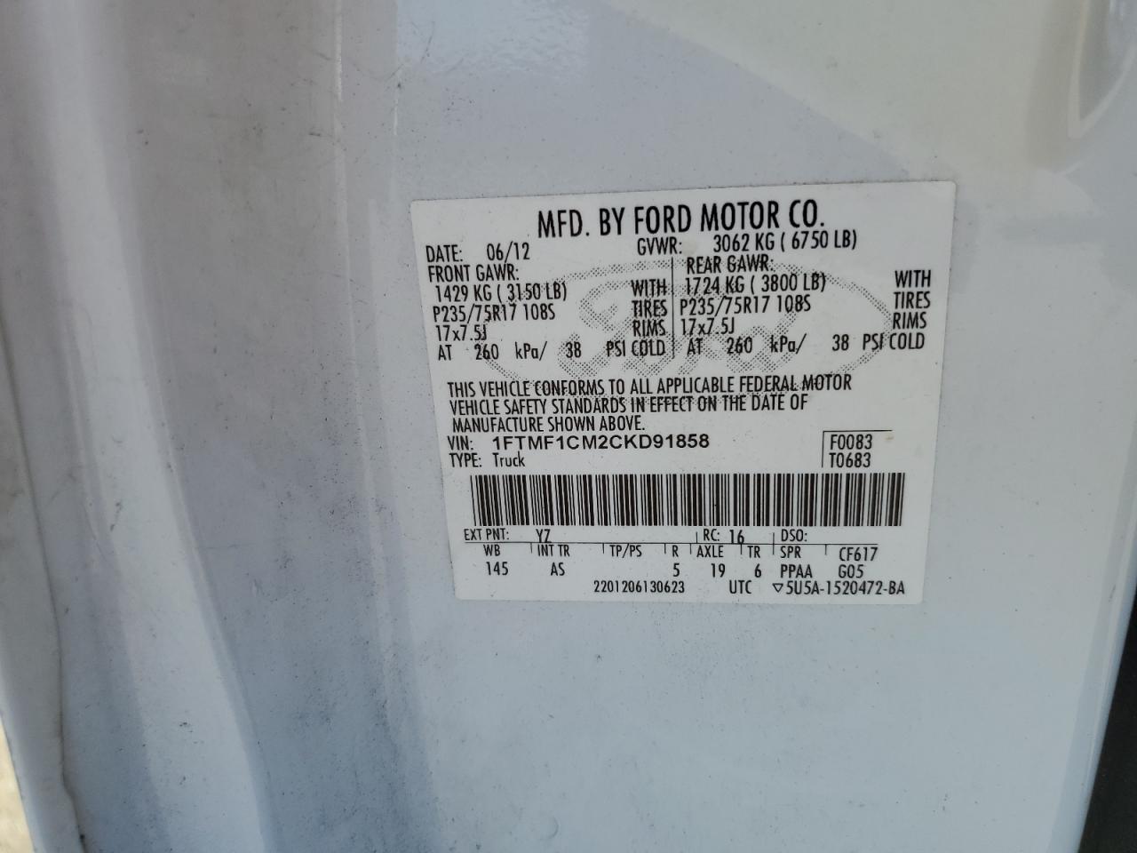2012 FORD F-150