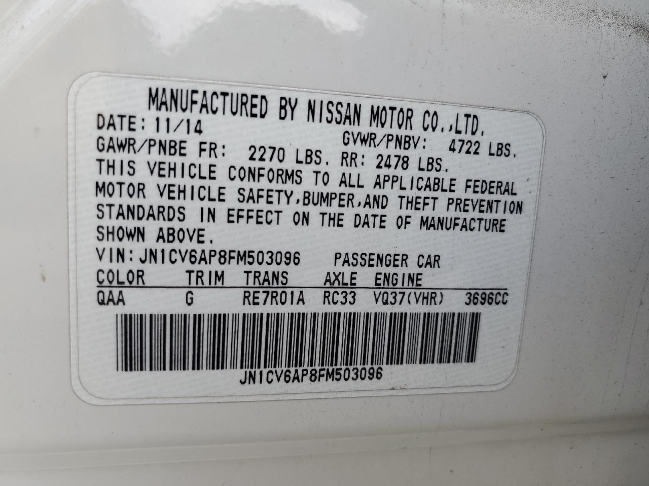 2015 INFINITI Q40