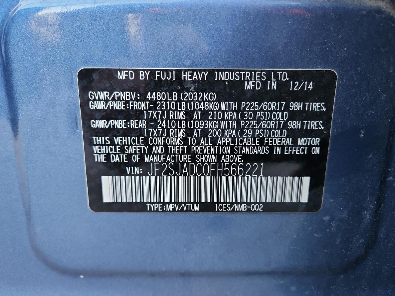 2015 SUBARU FORESTER