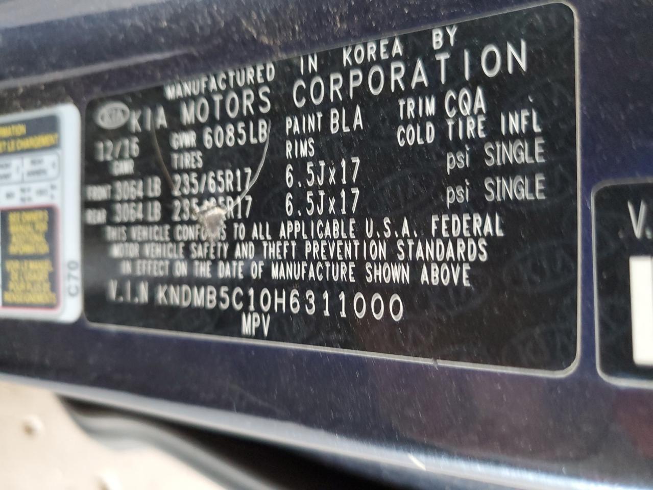 2017 KIA SEDONA