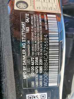 2012 MERCEDES-BENZ C-CLASS