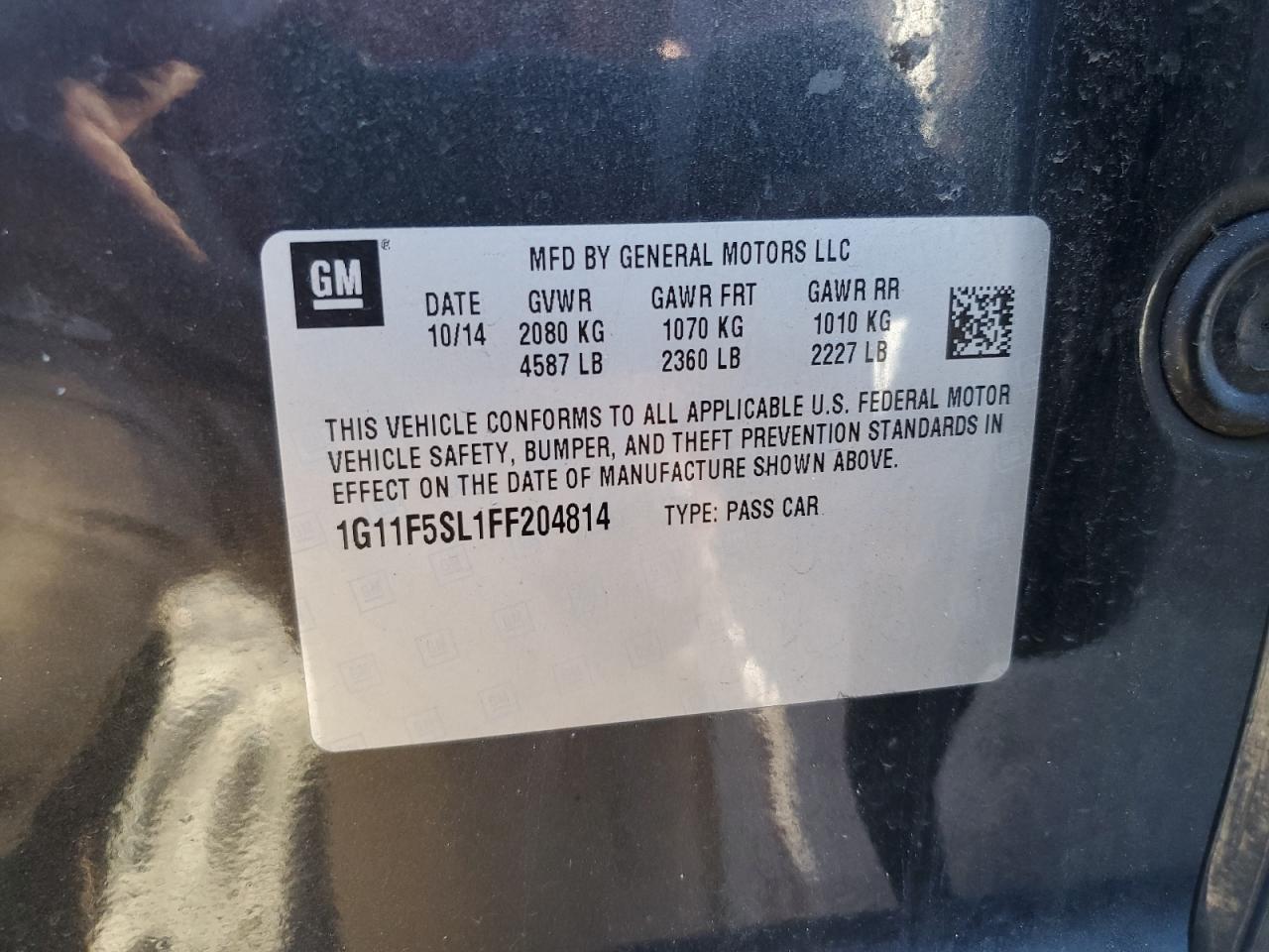 2015 CHEVROLET MALIBU