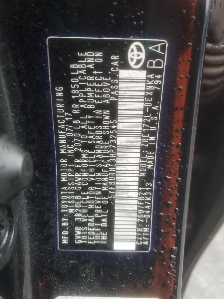 2017 TOYOTA COROLLA