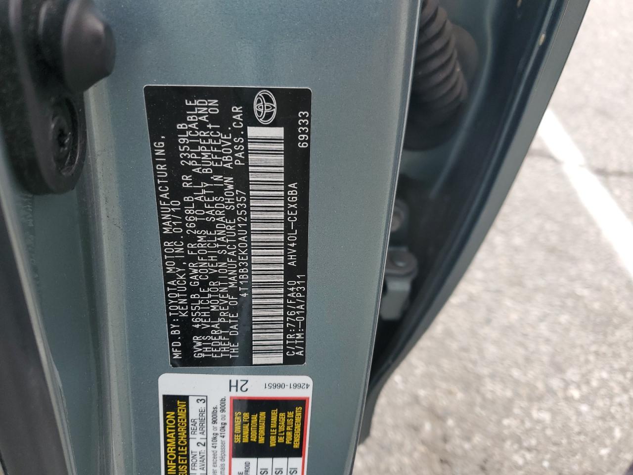 2010 TOYOTA CAMRY