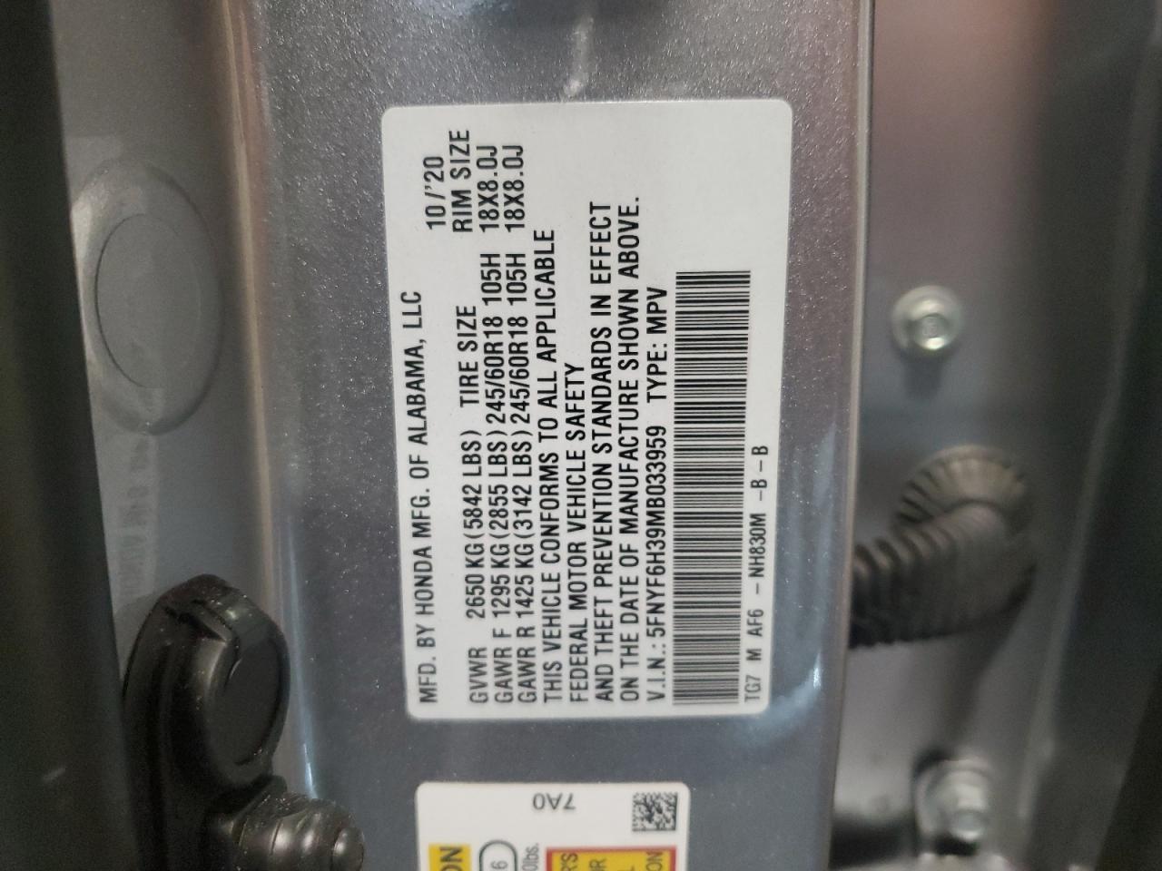 2021 HONDA PILOT