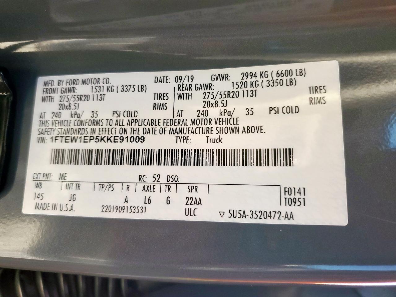 2019 FORD F-150
