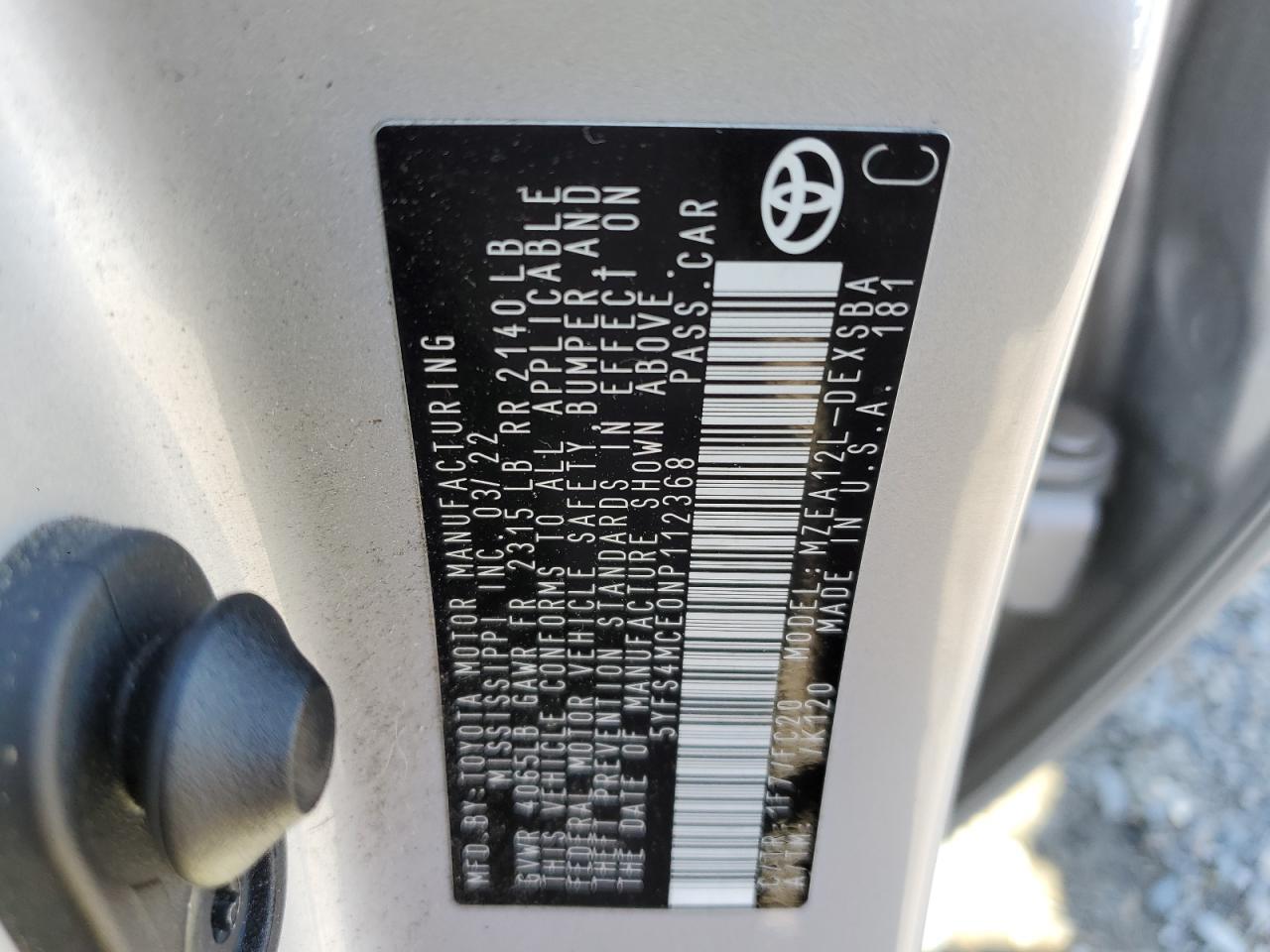 2022 TOYOTA COROLLA