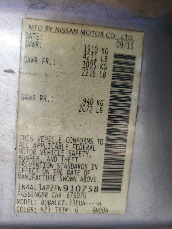 2015 NISSAN ALTIMA