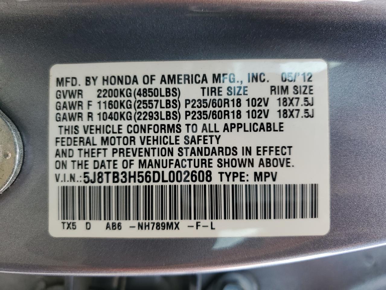 2013 ACURA RDX