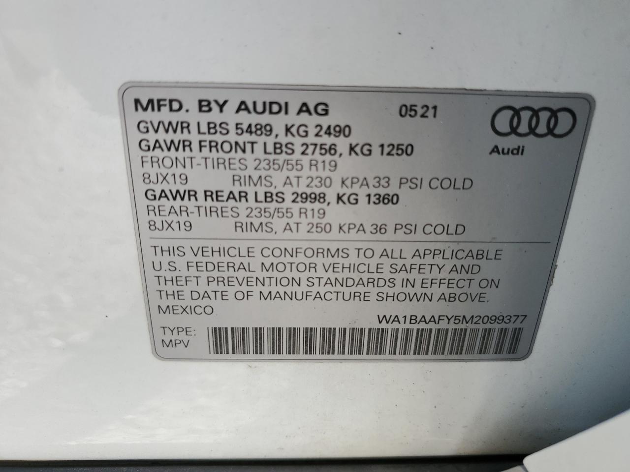 2021 AUDI Q5