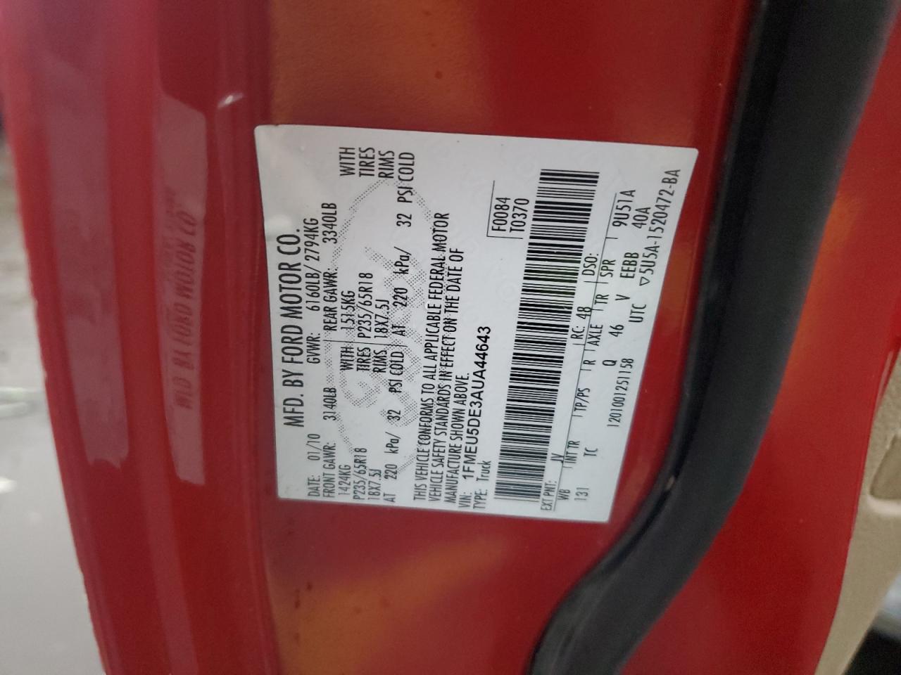 2010 FORD Explorer Sport Trac