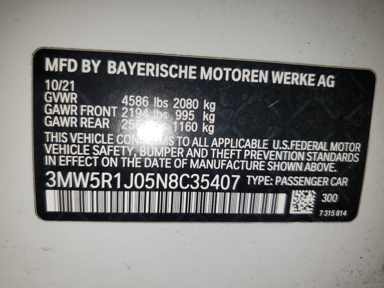 2022 BMW 3 SERIES