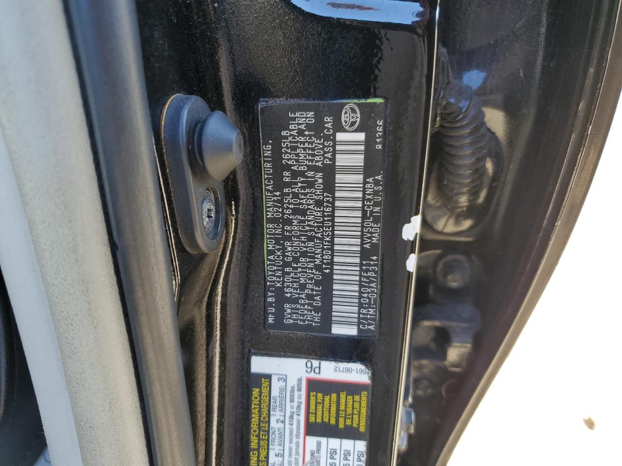 2014 TOYOTA CAMRY