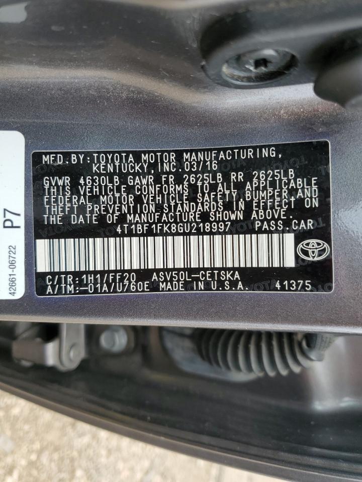 2016 TOYOTA CAMRY